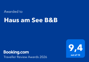 Booking.com Traveller Review Award 2026 für das Haus am See B&B mit der Bewertung 9,4 von 10