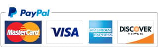 Akzeptierte Zahlungsarten: PayPal, Mastercard, Visa, American Express und Discover